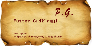 Putter Györgyi névjegykártya